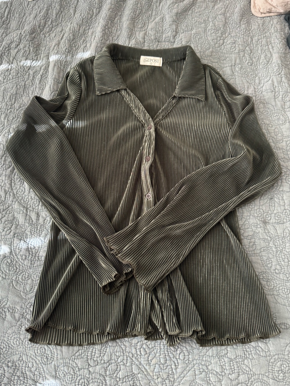 The Post Olive Satin Top